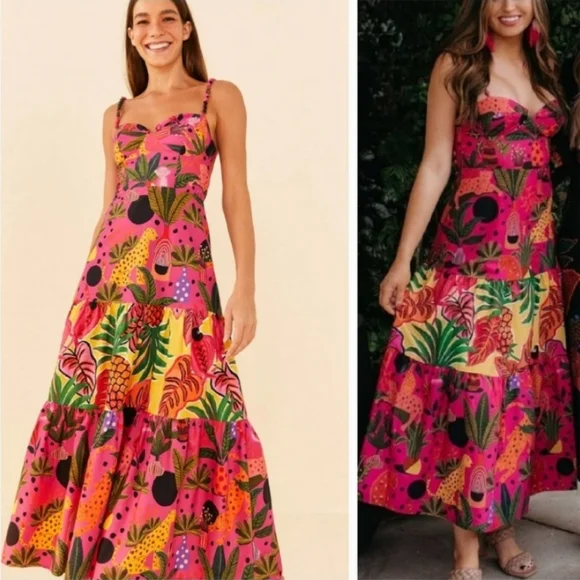 Farm Rio Leopard Pop Mididress - Picture 1 of 5